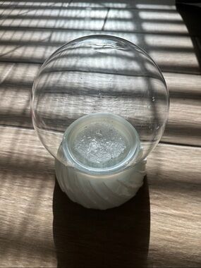 Glass diy homemade Christmas snow globe white